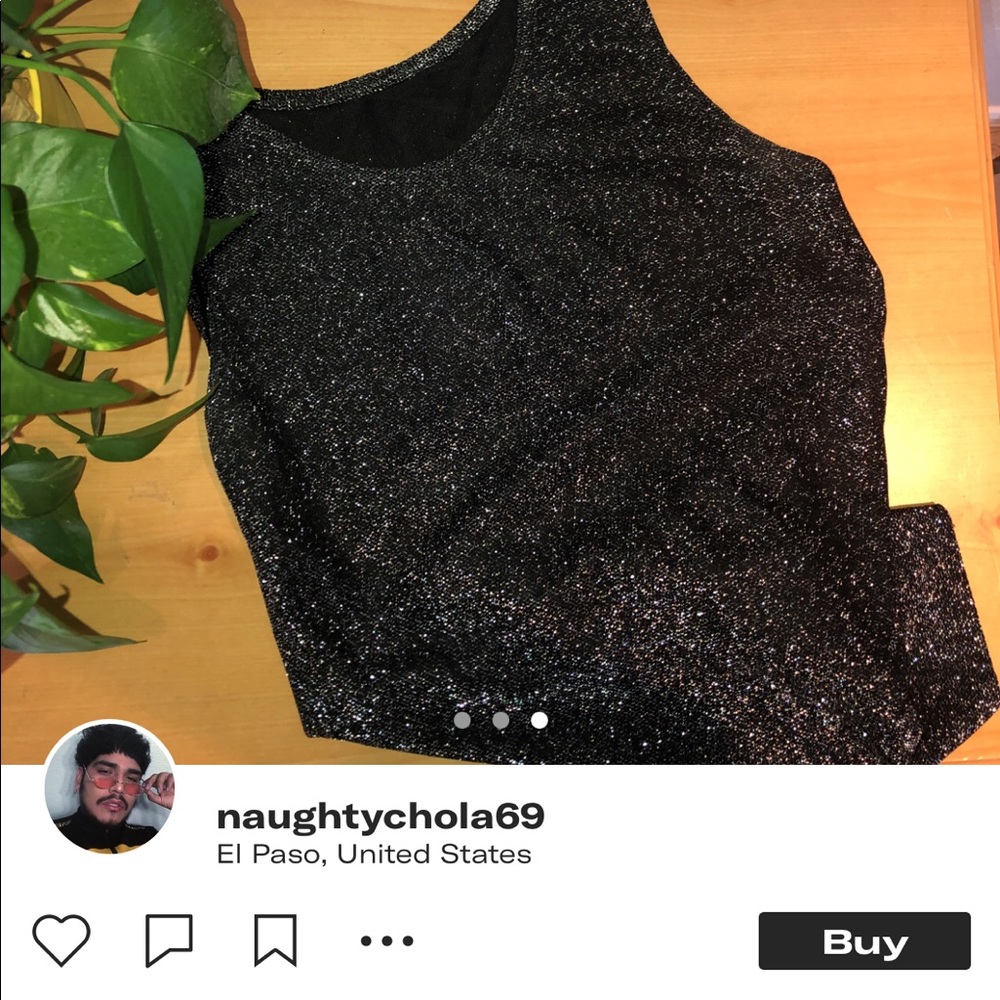 Glitter Short Sleeve Tank Top